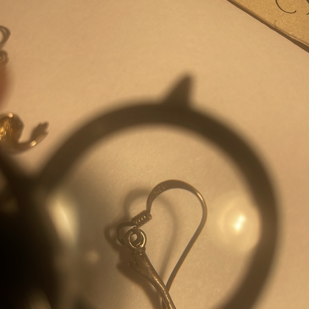 Silver Leaping Frog Dangle Earrings - image 3